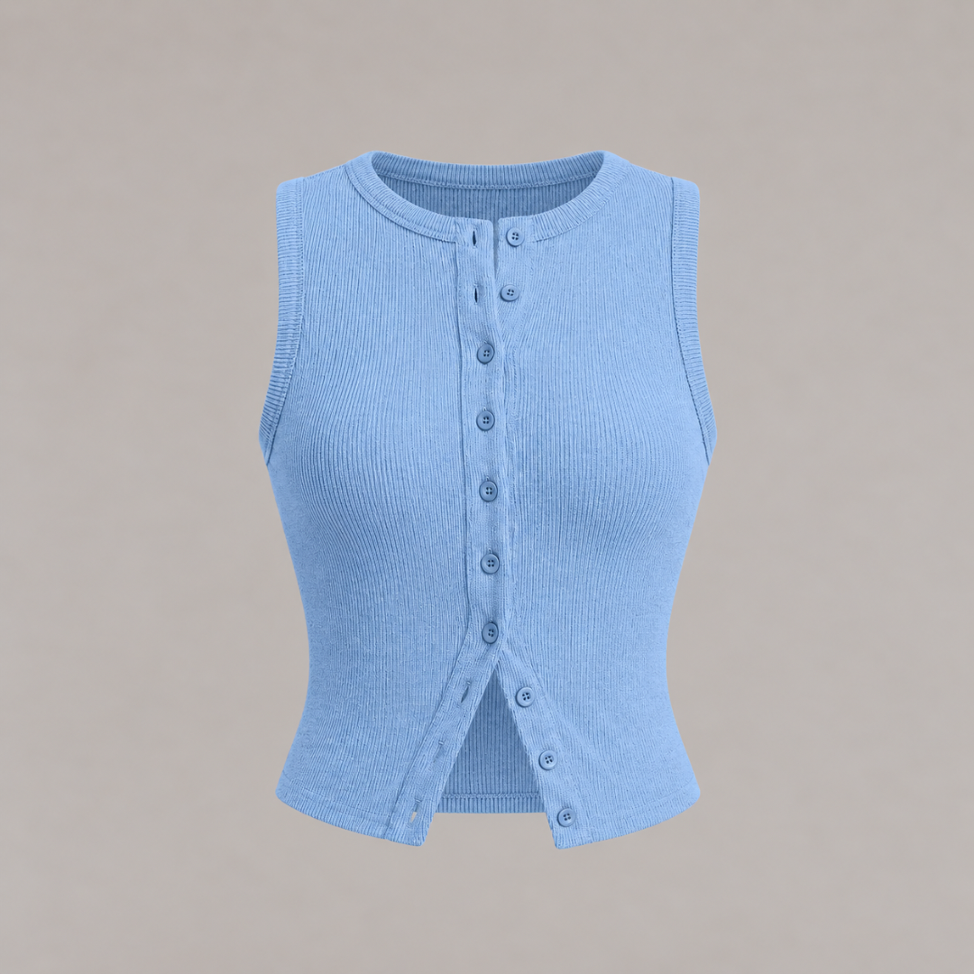 Buttoned Ribbed Vest