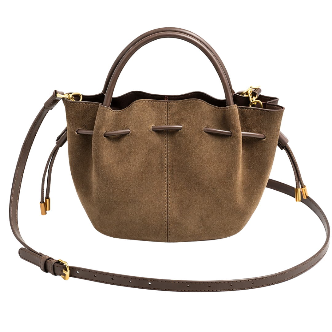 Suede Bucket Crossbody Bag