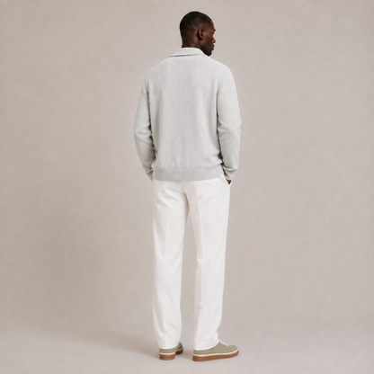 Wool Knit Polo Cardigan