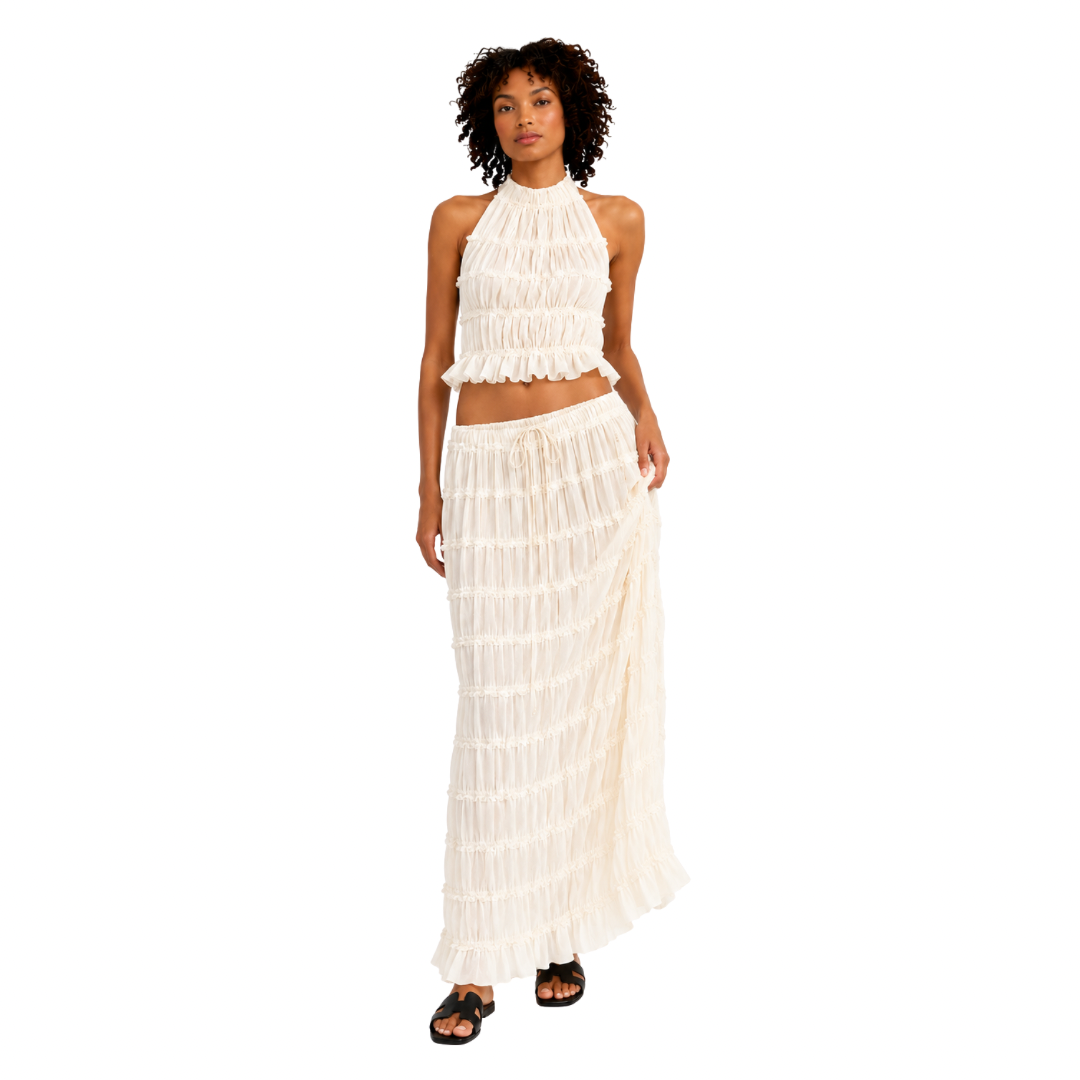 Two-Piece Chiffon Pleated Dress