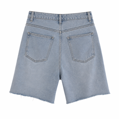 Wide Leg Denim Shorts