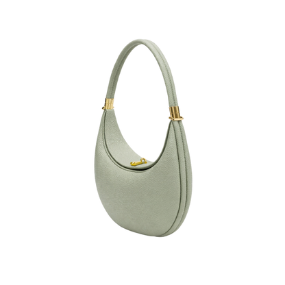 Structured Leather Crescent Shoulder Bag