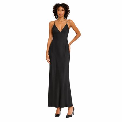 Satin Open Back Maxi Dress