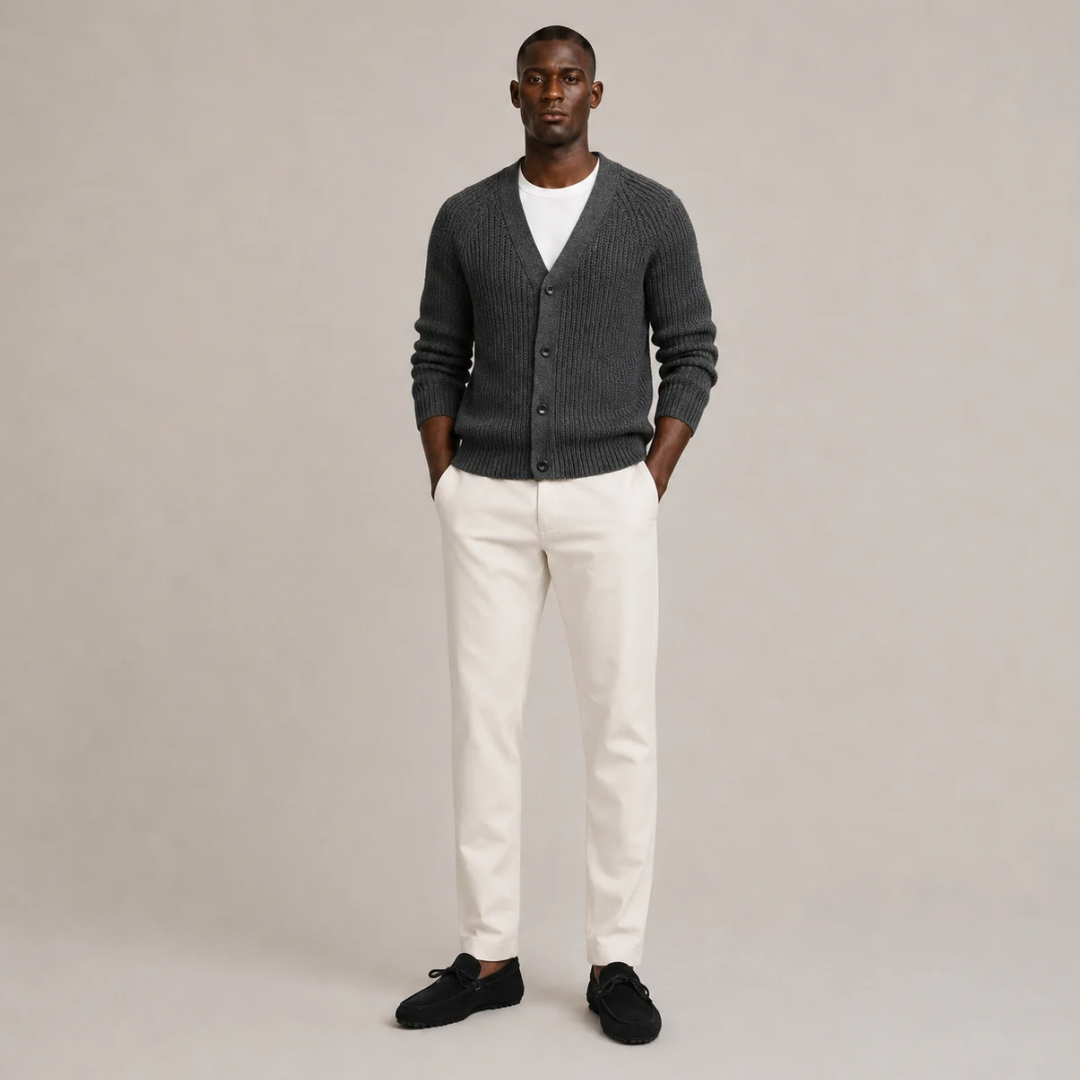 Buttoned Knit Cardigan