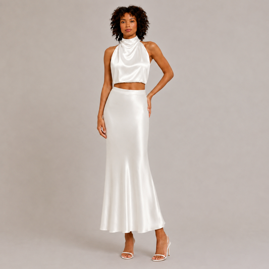 Halter Neck Satin Co-Ord Set