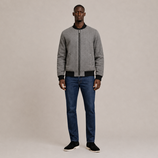 Textured Bomber Jacket
