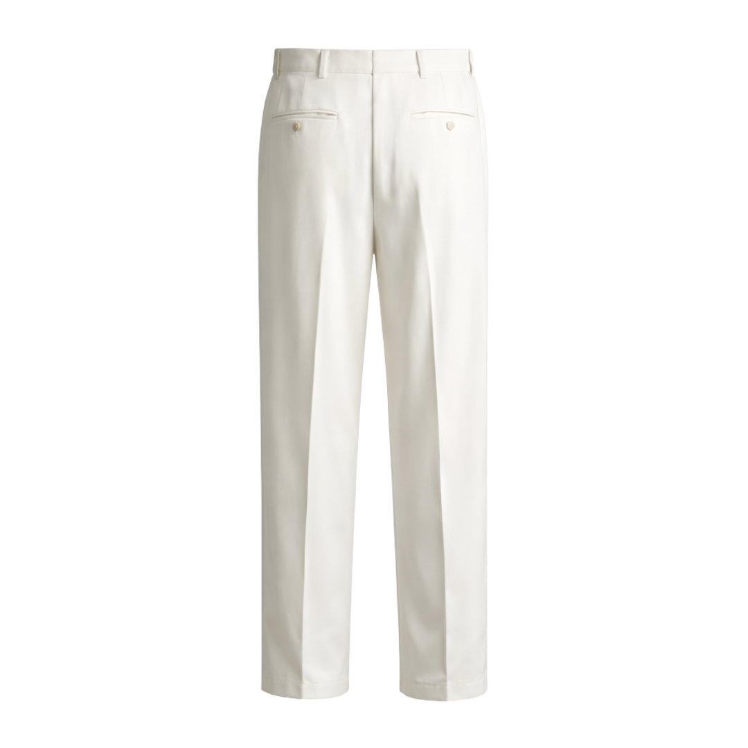Tailored Straight-Leg Trousers White The Olace