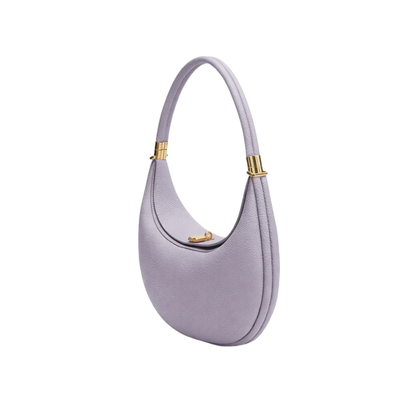 Structured Leather Crescent Shoulder Bag