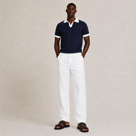 Contrast Knit Polo