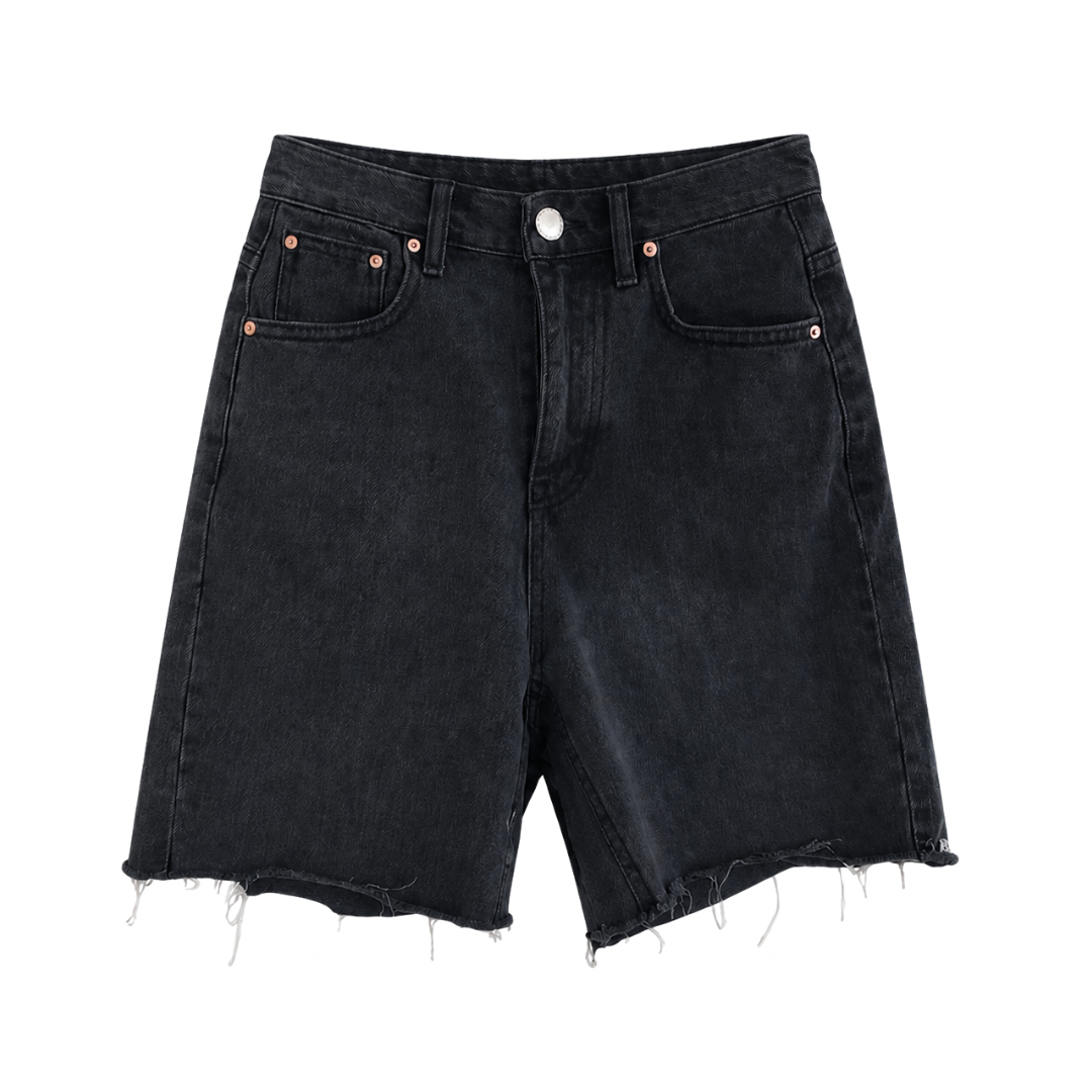 Wide Leg Denim Shorts