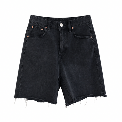 Wide Leg Denim Shorts