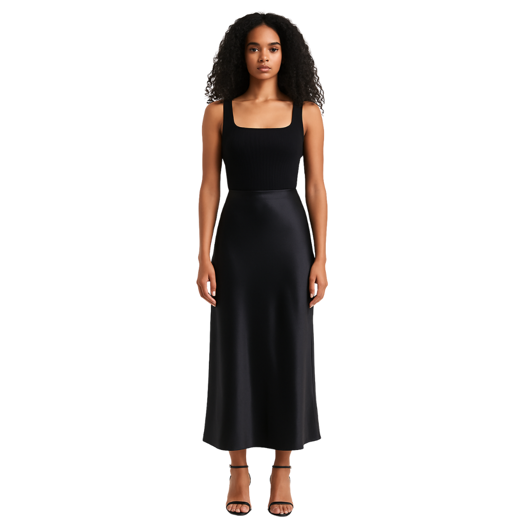Silk Midi Skirt