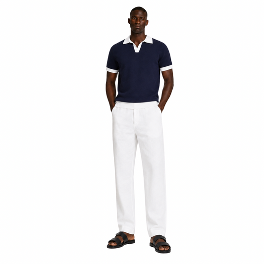 Contrast Knit Polo