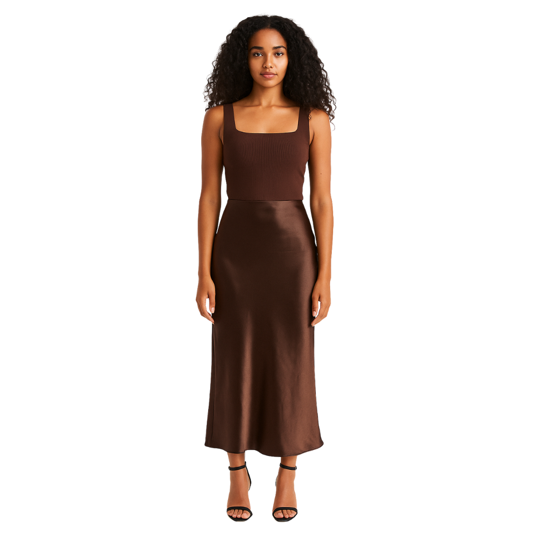 Silk Midi Skirt
