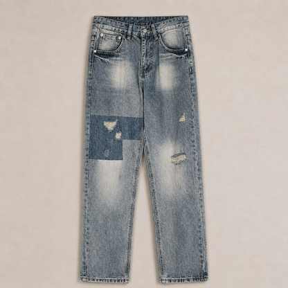 Patchwork Relaxed Denim Jeans