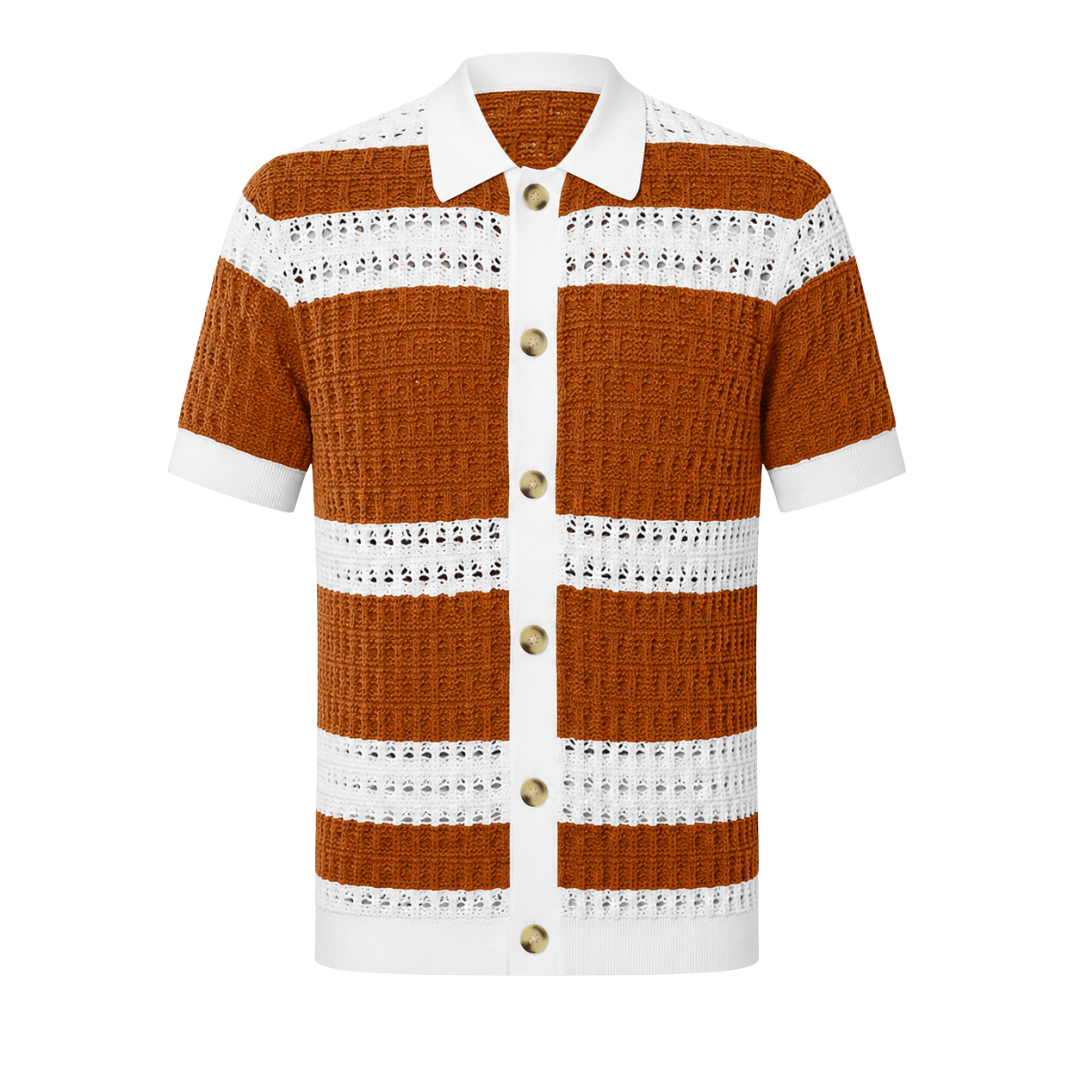 Striped Knitted Button Shirt