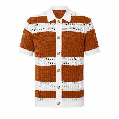 Striped Knitted Button Shirt