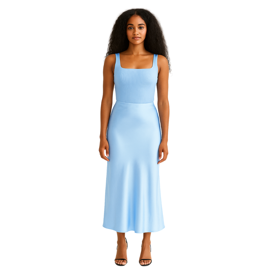Silk Midi Skirt