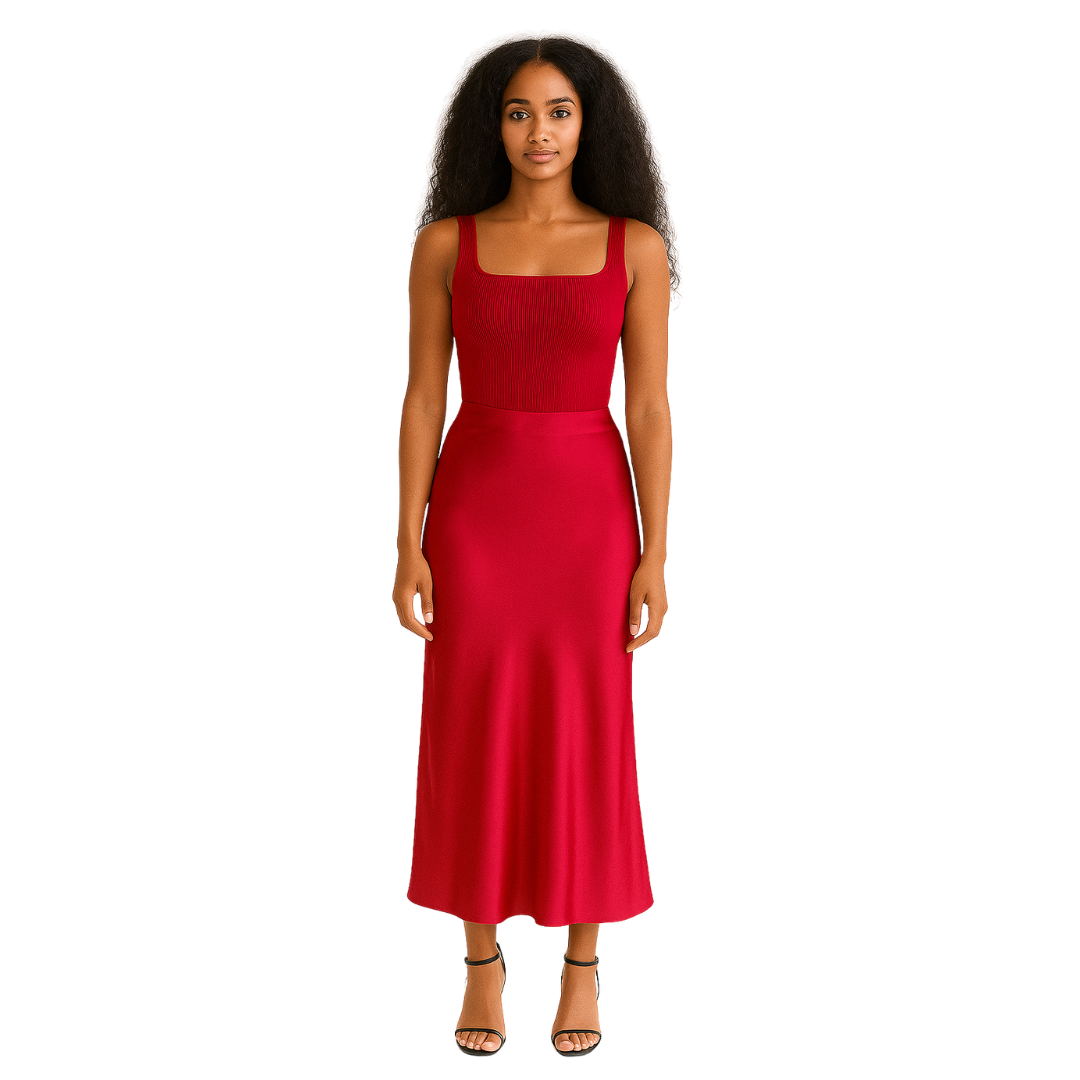 Silk Midi Skirt