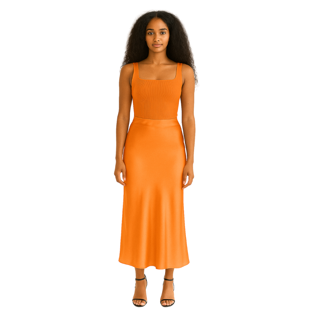 Silk Midi Skirt