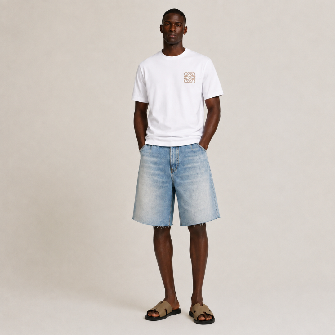Loose Fit Denim Short
