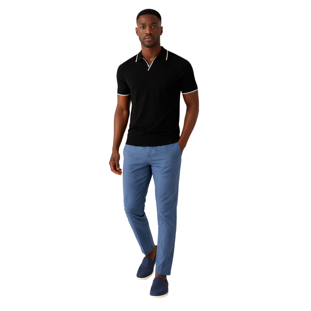 Contrast-Trim Knit Polo