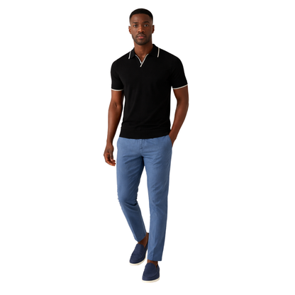 Contrast-Trim Knit Polo