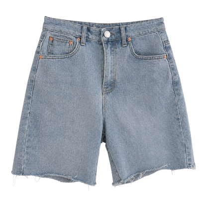 Wide Leg Denim Shorts