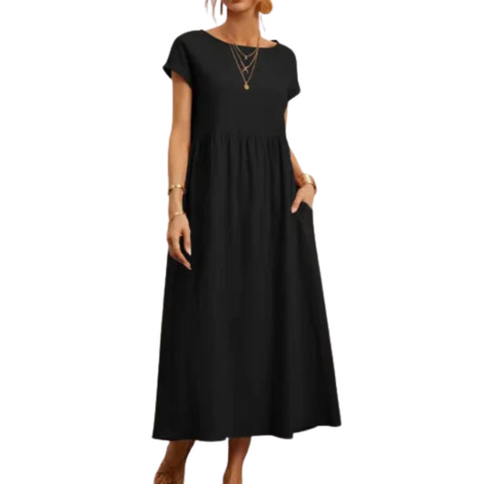 Cotton-Linen A-Line Dress