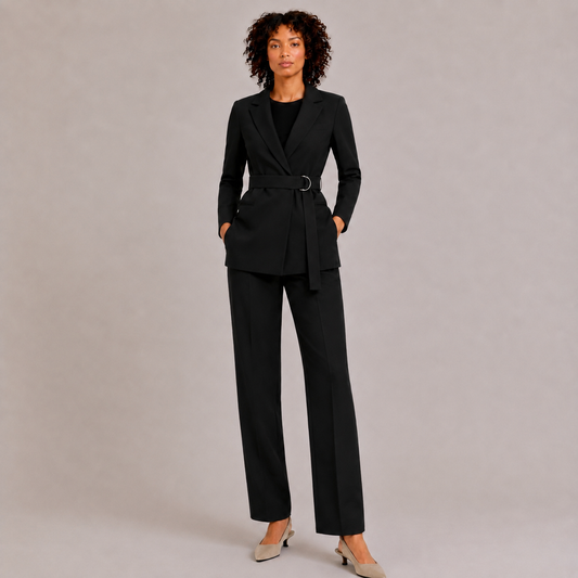 Blazer with Tie Belt