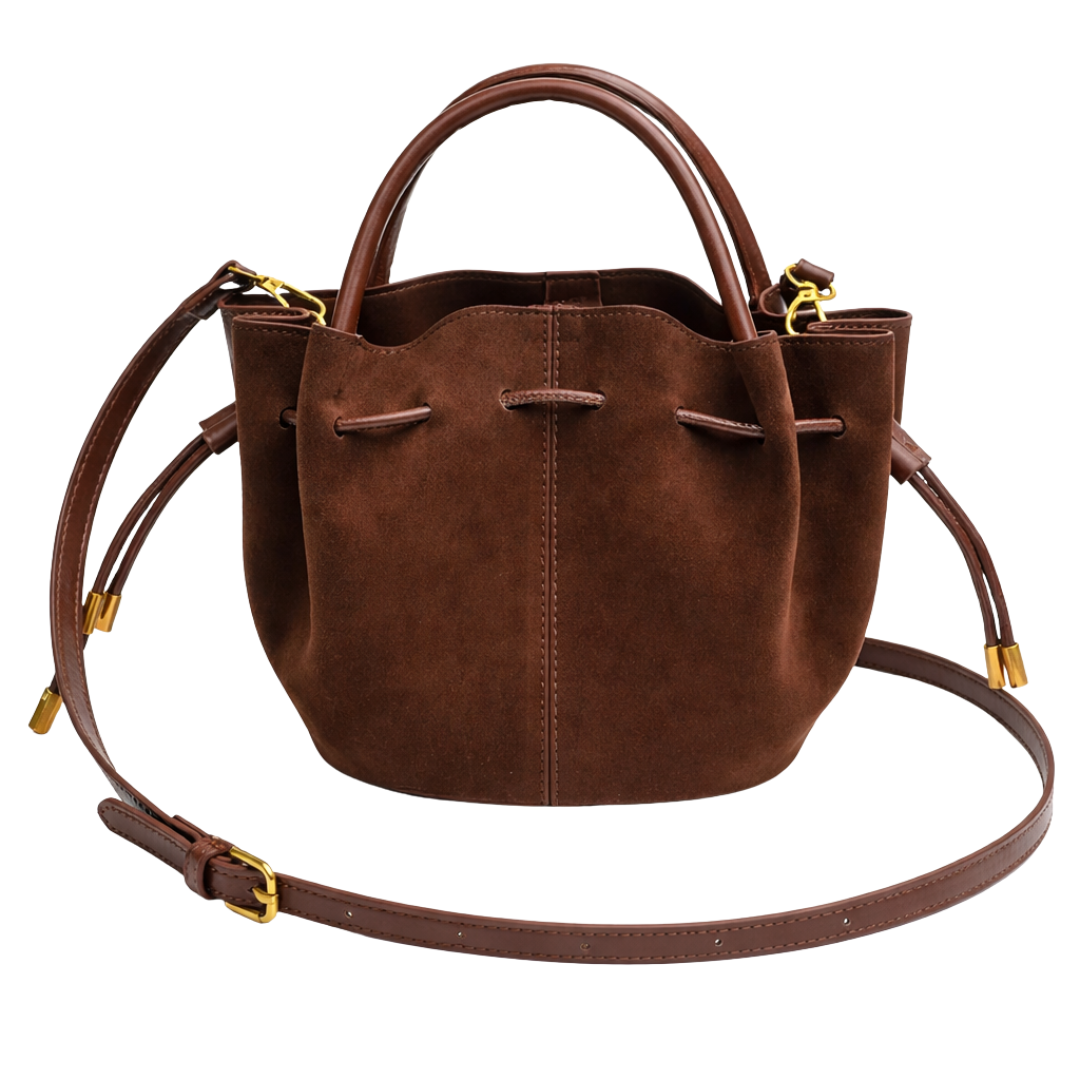 Suede Bucket Crossbody Bag