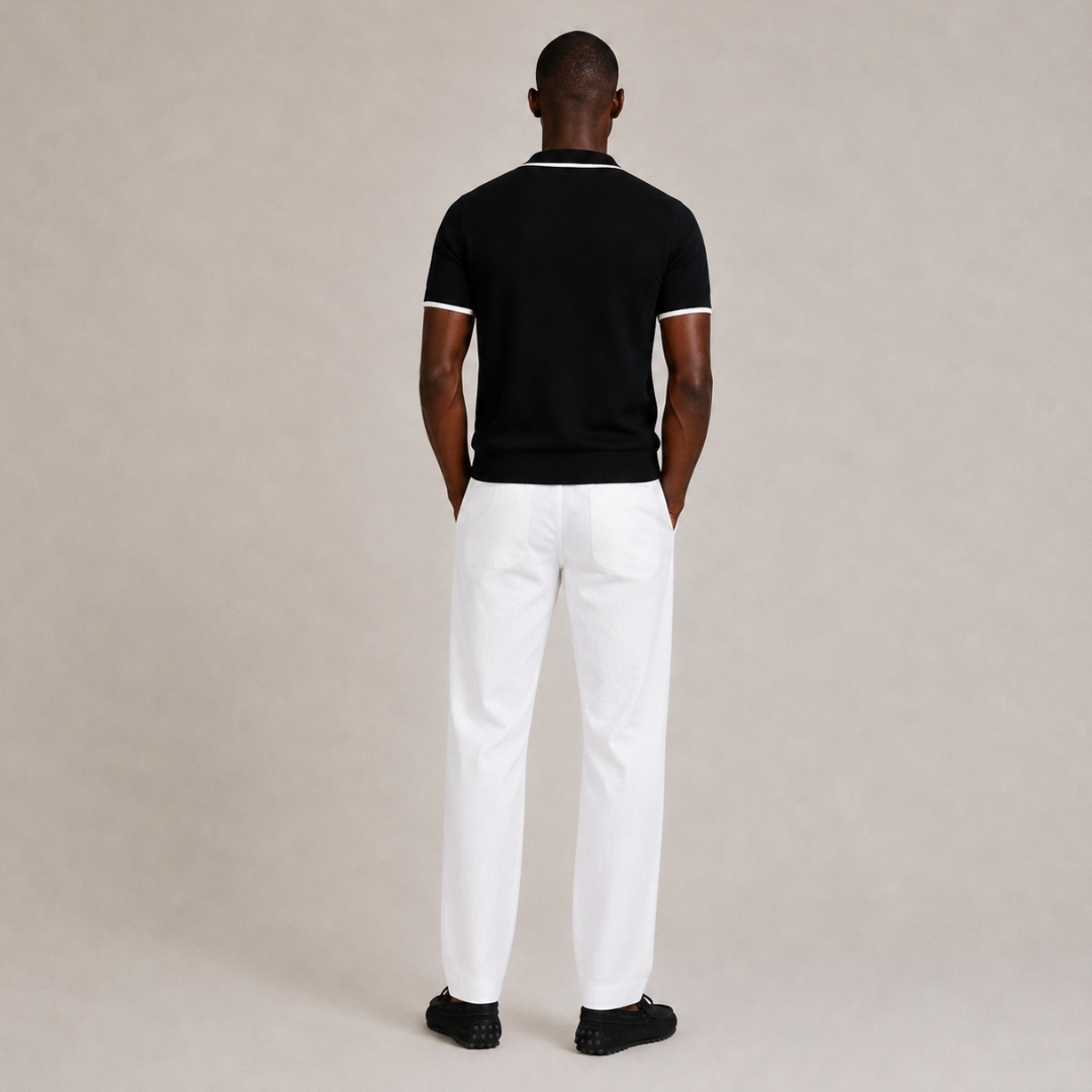 Contrast-Trim Knit Polo