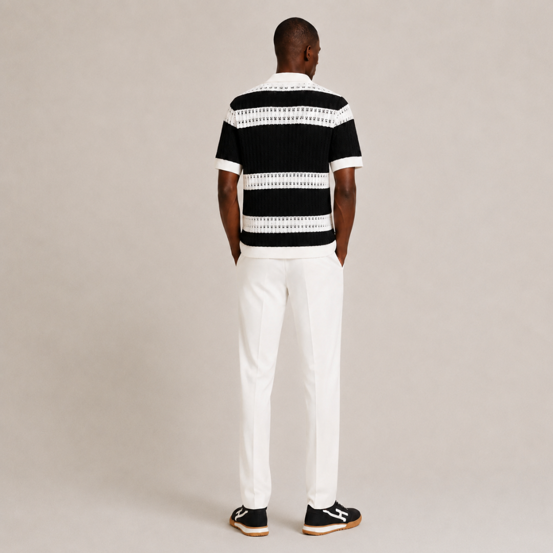 Striped Knitted Button Shirt