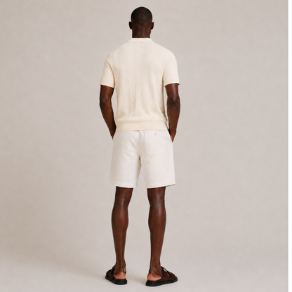 Knitted Short-Sleeve Button Shirt