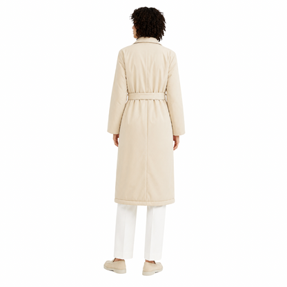 Padded Longline Coat With Belt