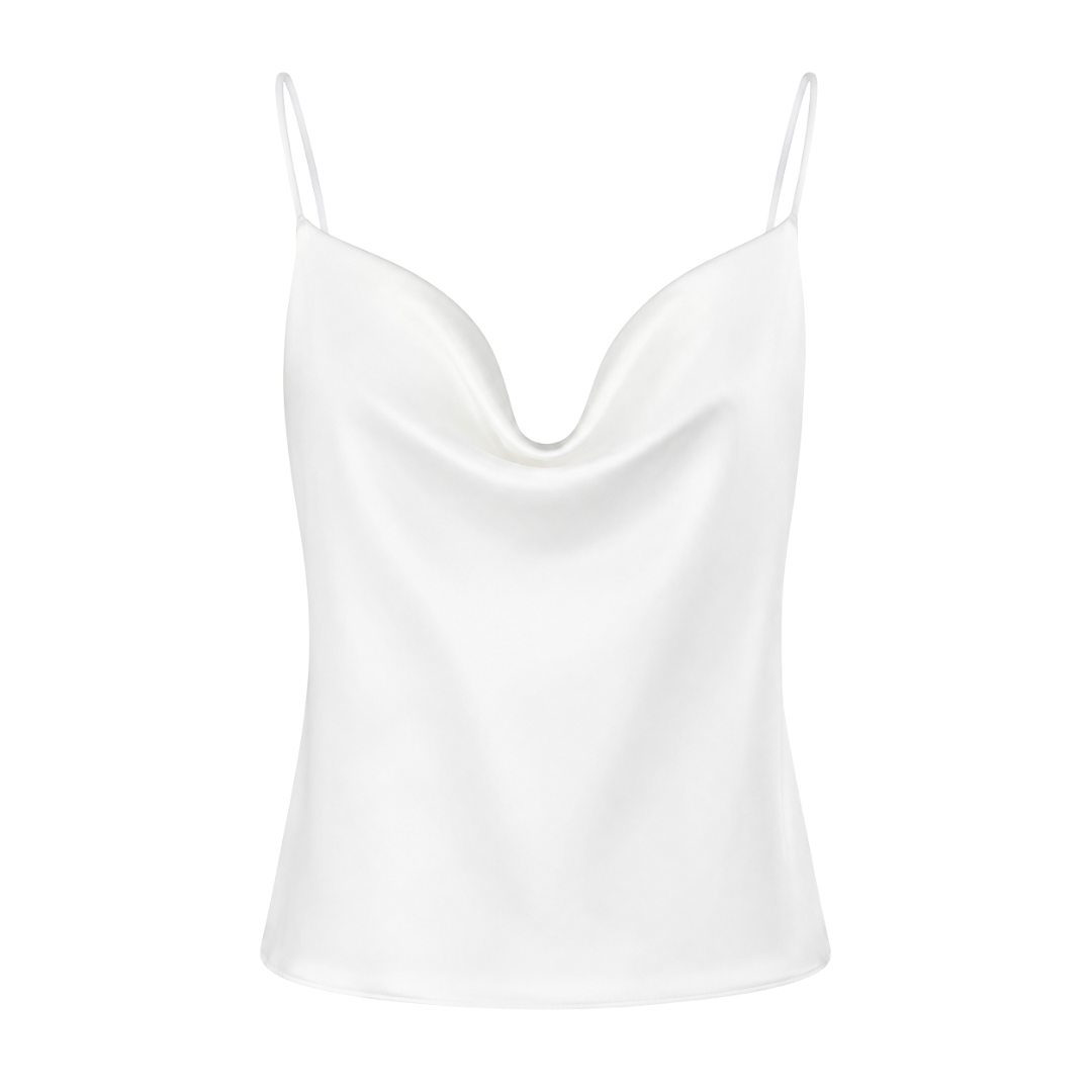 Satin Cowl Neck Top