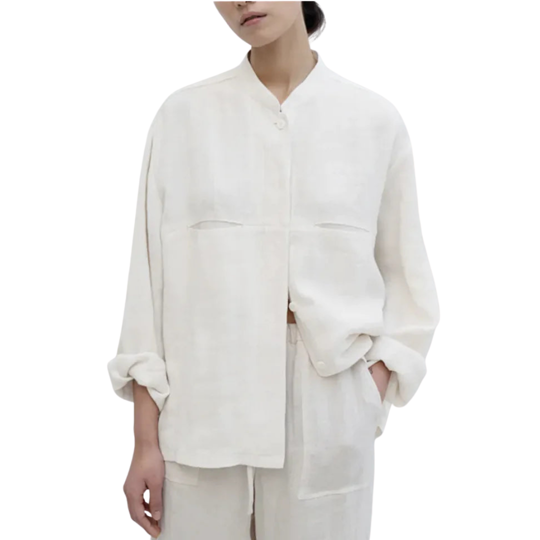 Linen Shirt With Pocket Detail