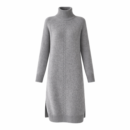 Cable Knit Turtleneck Dress