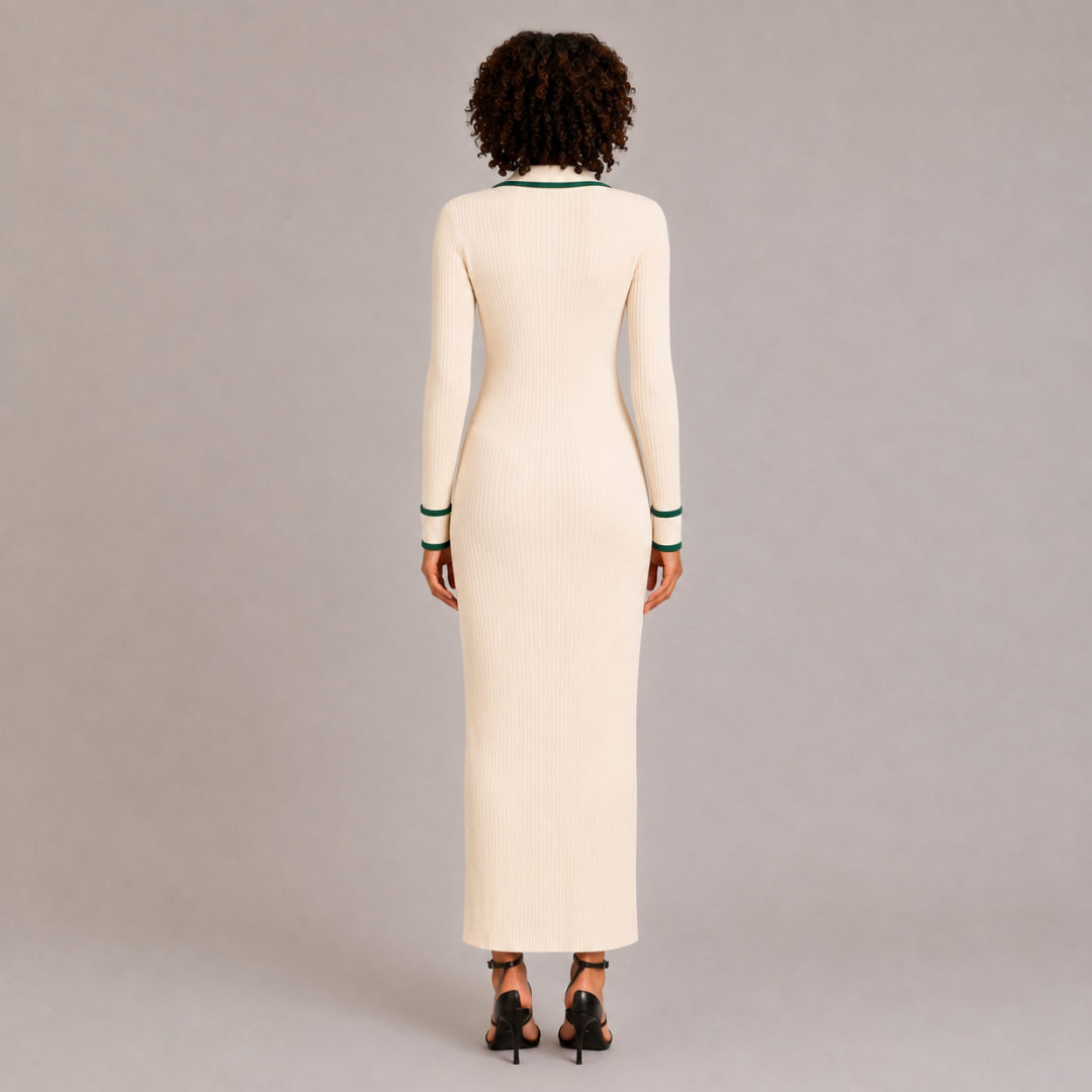 Button-Down Knit Midi Dress