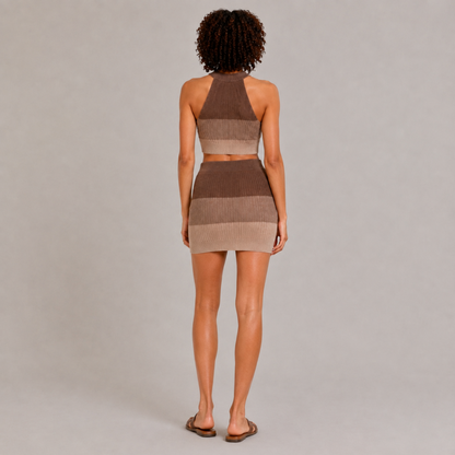 Gradient Knitted Two-Piece Set