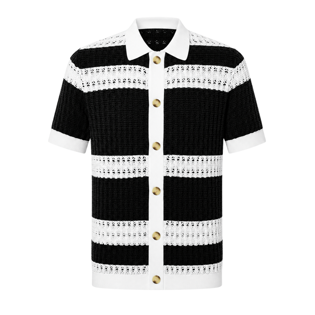Striped Knitted Button Shirt