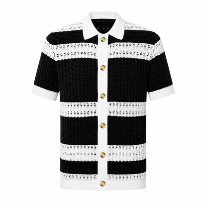 Striped Knitted Button Shirt