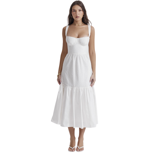 Cotton-Linen Jacquard Dress
