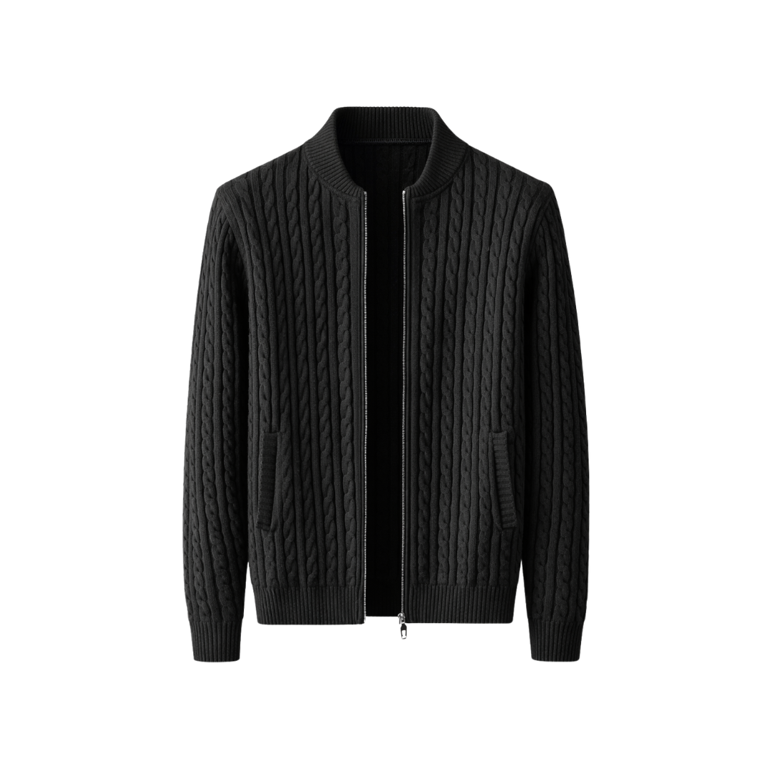Cable Knit Zip Cardigan