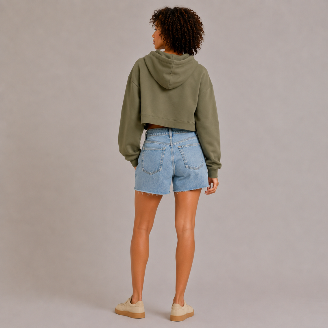 Washed Plush Zipper Hooded Sweater
