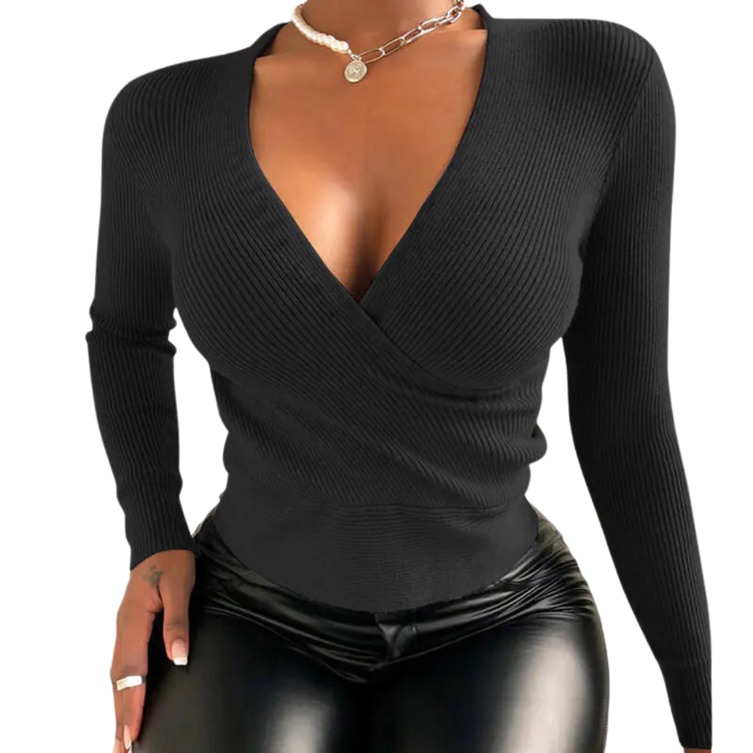 Slim Fit V-Neck Knit Shirt