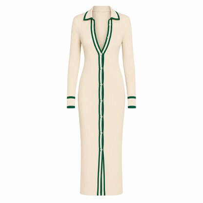 Button-Down Knit Midi Dress