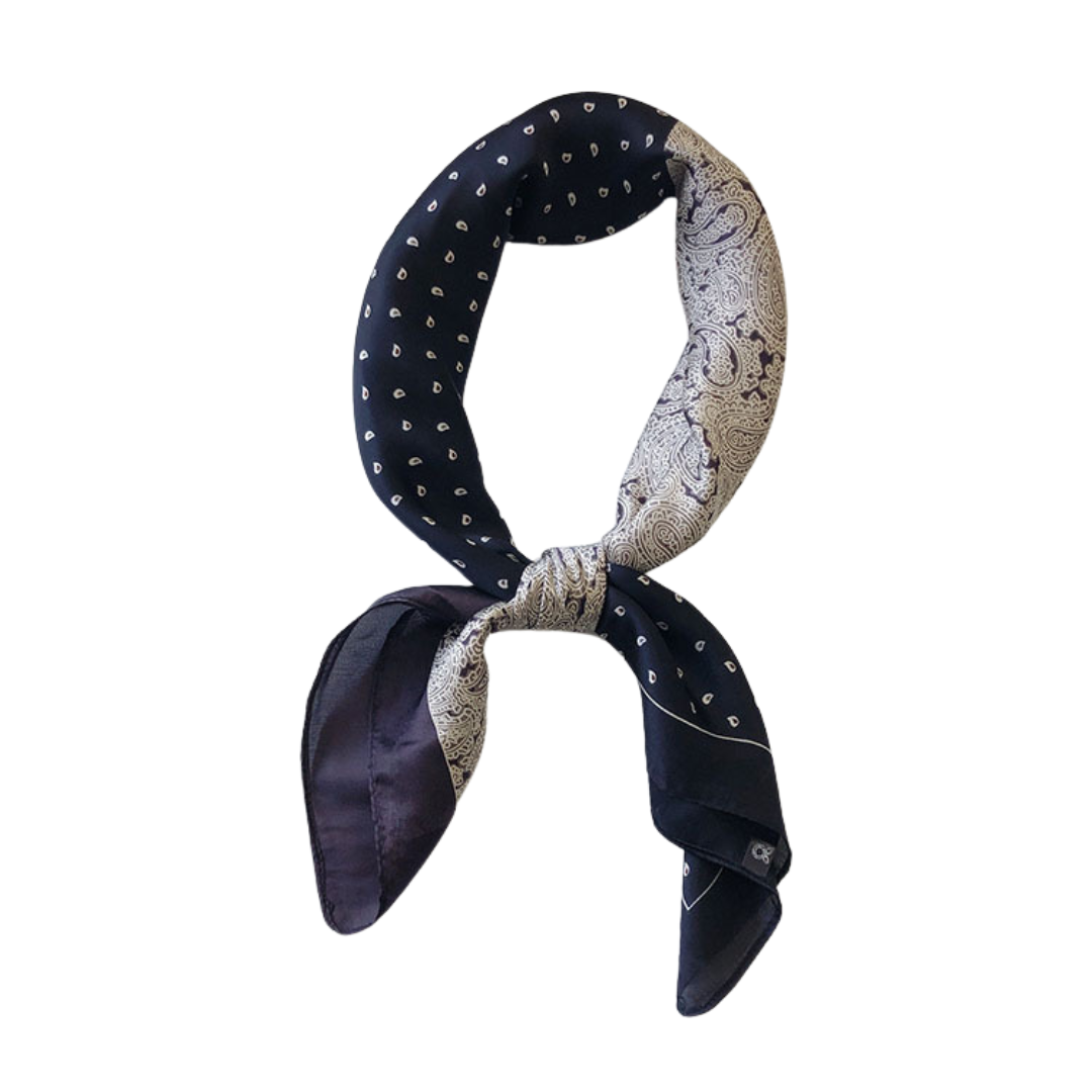 Vintage Cashew-Patterned Silk Scarf