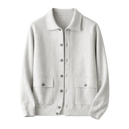 Wool Knit Polo Cardigan