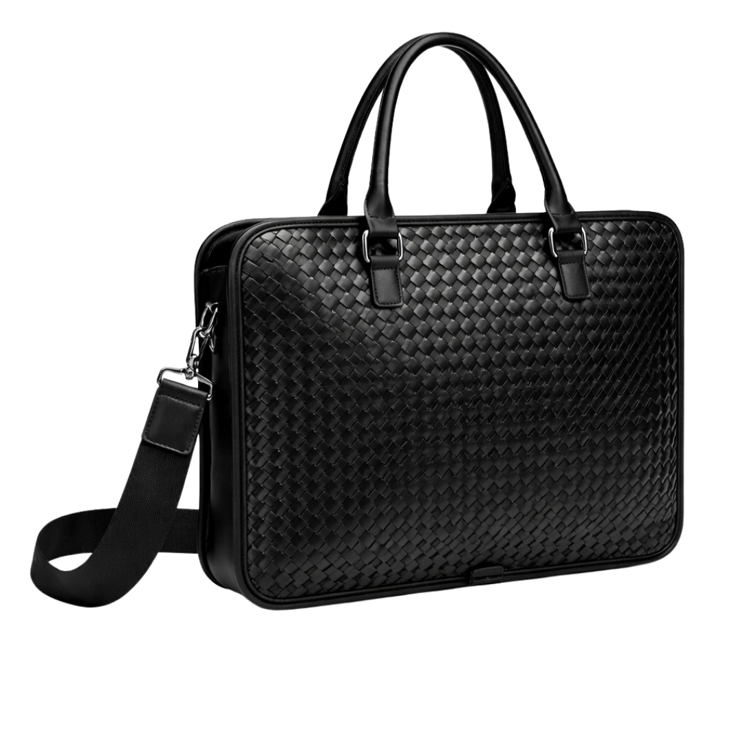 Woven Leather Briefcase